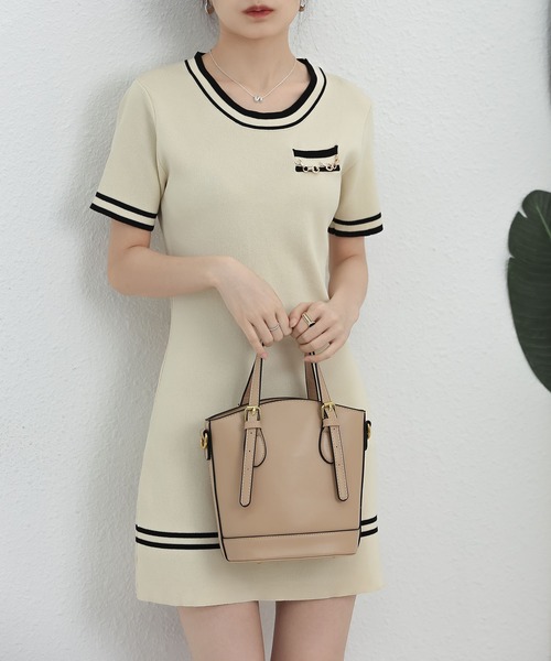 MAISON DE THERESE（メゾン ド テレーズ）の「バイカラーニットワンピース（ワンピース・レディース・ベージュ/ブラック・S/M）」の15枚目の写真