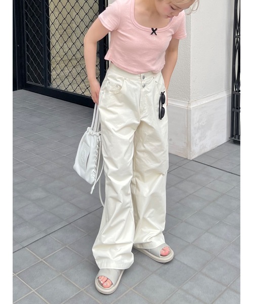 JUMELLE(ジュメロ)の「リボン付きミニT(Tシャツ/カットソー・レディース・ピンク・FREE)」の9枚目の写真