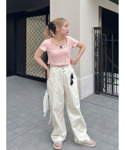 JUMELLE(ジュメロ)の「リボン付きミニT(Tシャツ/カットソー・レディース・ピンク・FREE)」の10枚目の写真