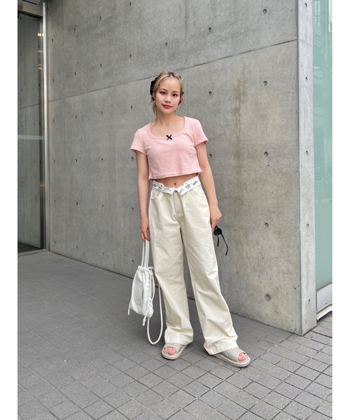 JUMELLE(ジュメロ)の「リボン付きミニT(Tシャツ/カットソー・レディース・ピンク・FREE)」の22枚目の写真