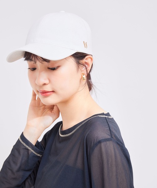 VIS（ビス）の「サイドロゴ微起毛ツイルキャップ（キャップ・レディース・ブラック/オフホワイト・FREE）」の6枚目の写真