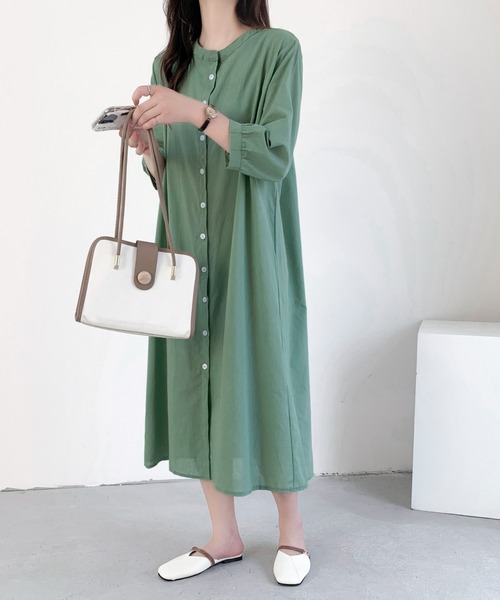 TICCA（ティッカ）の「【TICCA】ウールノーカラーシャツドレス