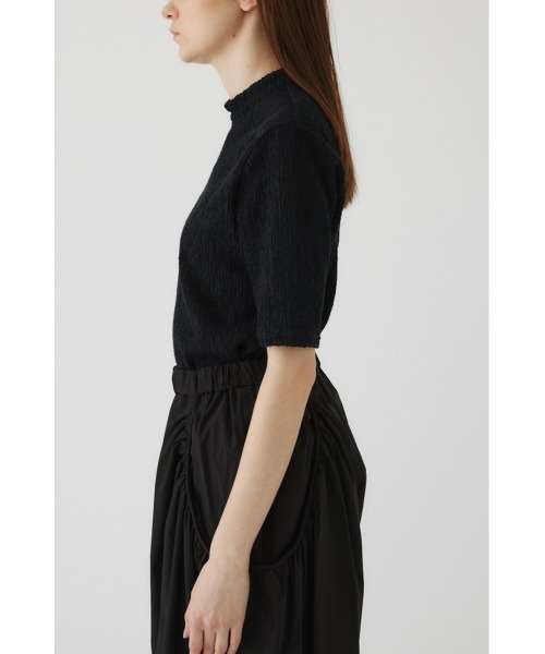 美品 RIM.ARK Half sleeve compact knit ブラック RIM.ARK（リムアーク）の「Half sleeve compact knit（ニット