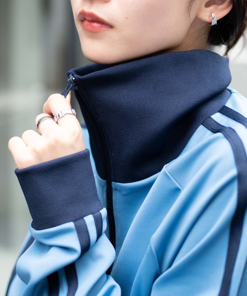 WEGO(ウィゴー)の「WEGO/ショートトラックジャケット(ジャージ・レディース・ブルー/ホワイト/ブラック・FREE)」の6枚目の写真