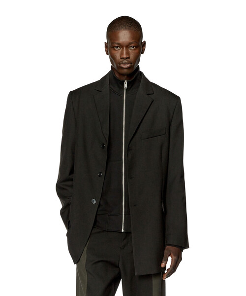 DIESEL（ディーゼル）の「メンズ ジャケット スウェット コンビネーション（テーラードジャケット・メンズ・ブラック・48/46/50/52）」の6枚目の写真