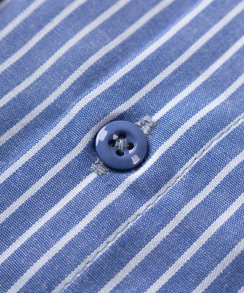 UNIVERSAL OVERALL(ユニバーサルオーバーオール)の「【UNIVERSAL OVERALL/ユニバーサルオーバーオール】ビッグシルエット ワッペンデザイン ストライプ柄 ワーカーズ半袖シャツ/WORKER'S SHIRT(シャツ/ブラウス・メンズ・ネイビー/ホワイト/サックスブルー・M/L/XL)」の16枚目の写真