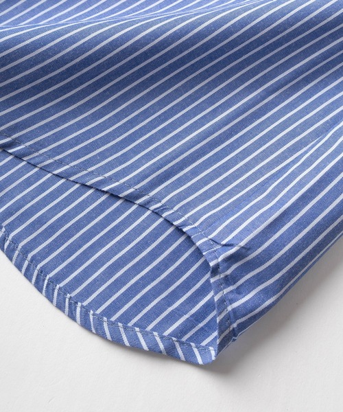 UNIVERSAL OVERALL(ユニバーサルオーバーオール)の「【UNIVERSAL OVERALL/ユニバーサルオーバーオール】ビッグシルエット ワッペンデザイン ストライプ柄 ワーカーズ半袖シャツ/WORKER'S SHIRT(シャツ/ブラウス・メンズ・ネイビー/ホワイト/サックスブルー・M/L/XL)」の7枚目の写真