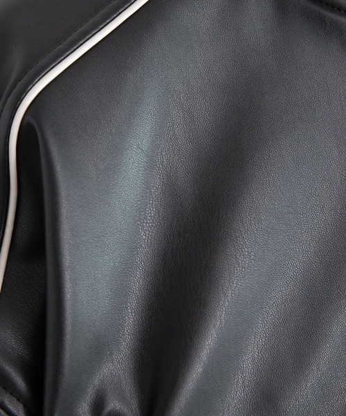 PAGEBOY（ページボーイ）の「フェイクレザーパイピングショートブルゾン（ブルゾン・レディース・アイボリー/ブラック・FREE）」の6枚目の写真