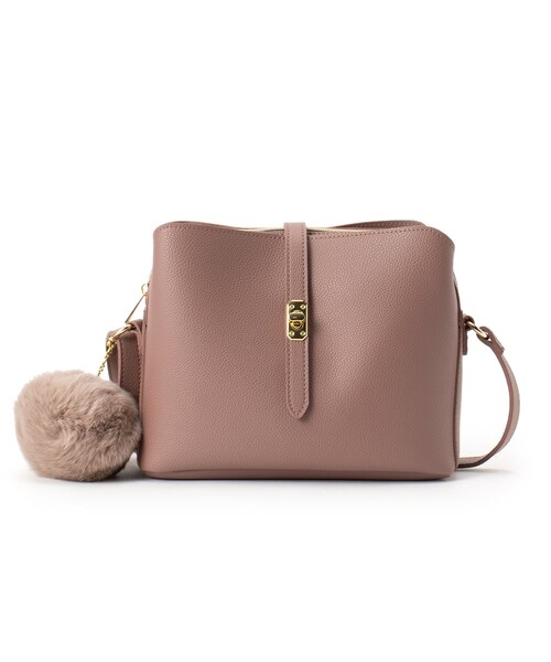 grove（グローブ）の「◆【人間工学】ベルトヒネリ ファーポン スクエアショルダー（ショルダーバッグ・レディース・ライトグレー/ピンク系/ブラック/ダークグレー/スミクロ/レッド系1/ダークグリーン・00）」の11枚目の写真