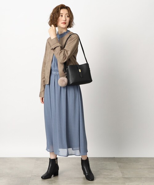 grove（グローブ）の「◆【人間工学】ベルトヒネリ ファーポン スクエアショルダー（ショルダーバッグ・レディース・ライトグレー/ピンク系/ブラック/ダークグレー/スミクロ/レッド系1/ダークグリーン・00）」の18枚目の写真