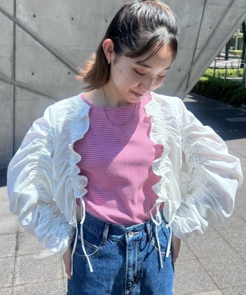 FREE'S MART（フリーズマート）の「◇ギャザーシャーリングボレロ