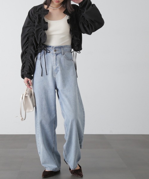 FREE'S MART（フリーズマート）の「◇ギャザーシャーリングボレロ