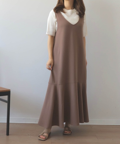 mil(ミル)の「【150㎝前後の小柄さんサイズ】裾切替えAラインジャンスカ【洗える・速乾】(ワンピース・レディース・ピンクベージュ/ブラック/モカ・XS/XXS/S)」の16枚目の写真
