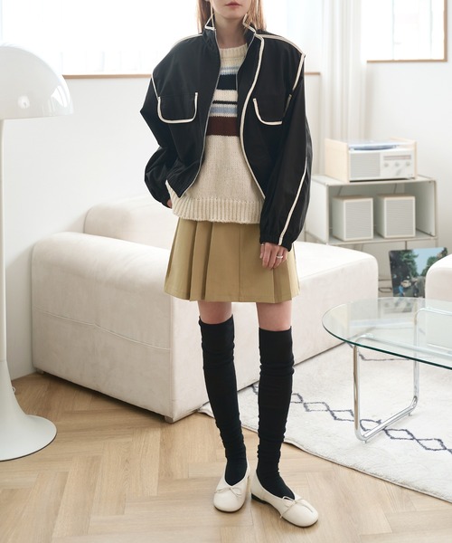 UNE MANSION(ユヌマンション)の「ユニークボーダーふわふわニットベスト(ベスト・レディース・ブラック/ピンク/アイボリー・FREE)」の6枚目の写真
