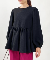 ハート柄ペプラムブラウス