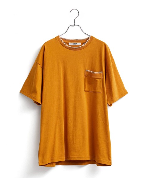 JUNRED（ジュンレッド）の「ブランケットTシャツ（Tシャツ/カットソー・メンズ・キナリ/オレンジ/ブラック・L/LL/M）」の2枚目の写真
