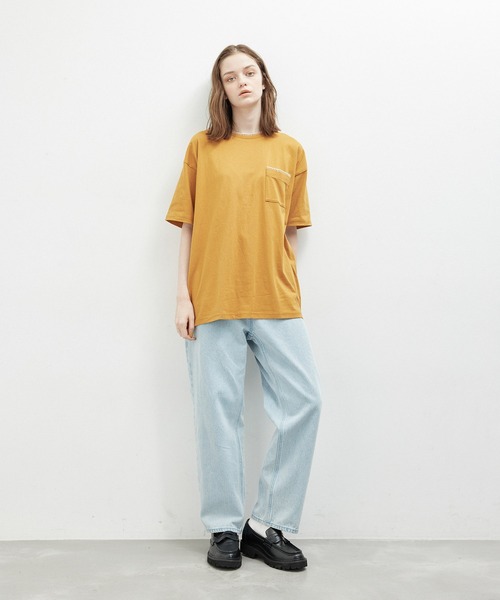 JUNRED（ジュンレッド）の「ブランケットTシャツ（Tシャツ/カットソー・メンズ・キナリ/オレンジ/ブラック・L/LL/M）」の16枚目の写真