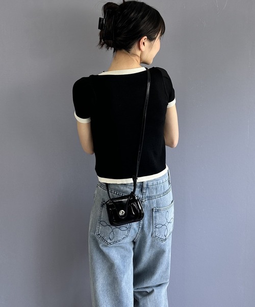 Silly（シリー）の「モノトーンバイカラースクウェアネックTEE（Tシャツ/カットソー・レディース・ホワイト/ブラック・FREE）」の18枚目の写真