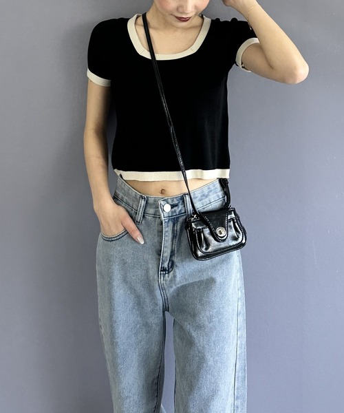 Silly（シリー）の「モノトーンバイカラースクウェアネックTEE（Tシャツ/カットソー・レディース・ホワイト/ブラック・FREE）」の13枚目の写真