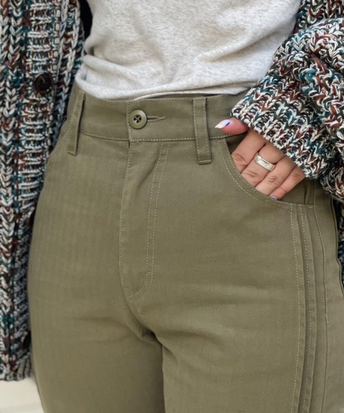 CIAOPANIC（チャオパニック）の「サイドピンタックラインフレアデニムパンツ（デニムパンツ・レディース・カーキ/ブラック/ブルー・1/0）」の13枚目の写真