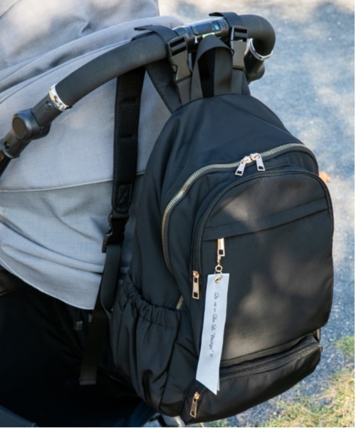 Qu'est-ce Que Le “Design”?(ケスクルデザイン)の「【Qu’est-ce Que Le “Design”?/ケスクルデザイン】 16pockets マザーズデイパック(バックパック/リュック・レディース・ブラック/ネイビー/グレー・FREE)」の11枚目の写真