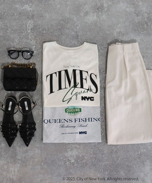 GOOD ROCK SPEED（グッドロックスピード）の「【GOOD ROCK SPEED/グッドロックスピード】NYC Tシャツ（Tシャツ/カットソー・レディース・オフホワイト/ライトグレー・FREE）」の9枚目の写真