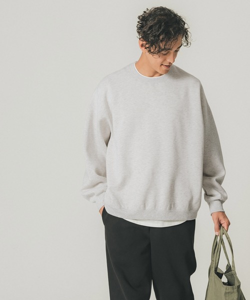 coca(coca)(コカ)の「メンズ 裏起毛オーバーシルエットスウェットトップス(スウェット・メンズ・ブラック/アイボリー/ライトグレー・M/L)」の7枚目の写真