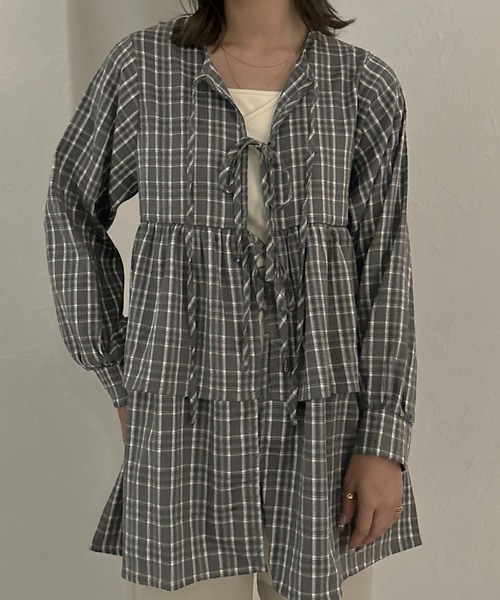 apres jour clair(アプレジュールクレア)の「【apres jour clair】アソートリボンチュニックブラウス【ZOZOTOWN限定アイテム】(シャツ/ブラウス・レディース・ブラック/ボルドー/グレー/ブラウン系その他・フリー/X-LARGE)」の21枚目の写真