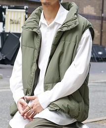 JOKER（ジョーカー）の「中綿ボリュームナイロンベスト メンズ オーバーサイズ ジレ ビッグシルエットカラーベスト 春服 冬服（ベスト）」