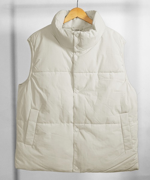JOKER（ジョーカー）の「中綿ボリュームナイロンベスト メンズ オーバーサイズ ジレ ビッグシルエットカラーベスト 春服 冬服（ベスト・メンズ・クリーム/カーキ/ブラック・M/L）」の19枚目の写真