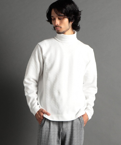 HIDEAWAYS NICOLE（ハイダウェイニコル）の「ランダムタックボーダータートルネックニット（ニット/セーター・メンズ・オフホワイト/ブラック/ホワイト×ブラック/シルバーグレー・LARGE/MEDIUM/X-LARGE）」の2枚目の写真