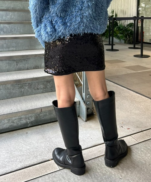 【希少】ELISABETTA FRANCHI スパンコールフリンジ ミニスカート ELISABETTA FRANCHI/エリザベッタフランキ 総スパンコール