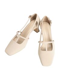 LAGUNAMOON | ストラップデザインスクエアトゥパンプス(パンプス)