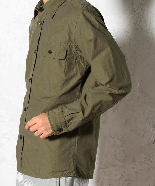 green label relaxing(グリーンレーベルリラクシング)の「TYPEWRITER MILITARY CPO シャツ◆(シャツ/ブラウス・メンズ・ネイビー/オリーブ・X-LARGE/MEDIUM/SMALL/LARGE)」の8枚目の写真