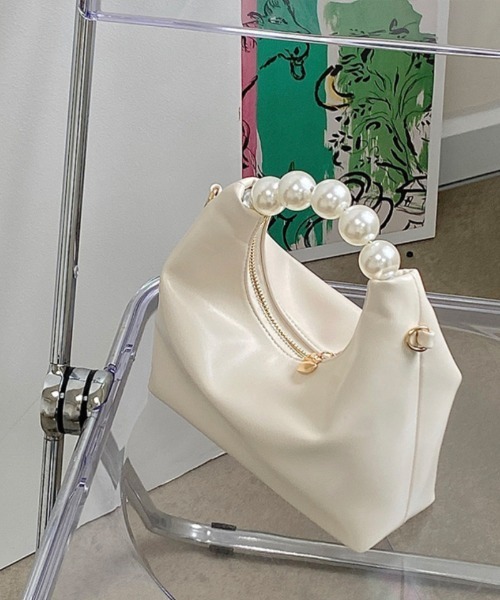 Ritzy(リッツィー)の「パールデザイン ミニハンドバック(ハンドバッグ・レディース・ベージュ/パープル/シルバー/ホワイト/ブラック・FREE)」の19枚目の写真