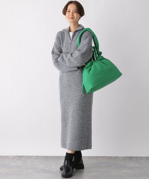 LEPSIM(レプシィム)の「【産前・産後対応】マタニティ/5ゲージハーフZIPワンピース 985972(マタニティウェア/グッズ・レディース・ベージュ/ブルー/グレー・FREE)」の6枚目の写真