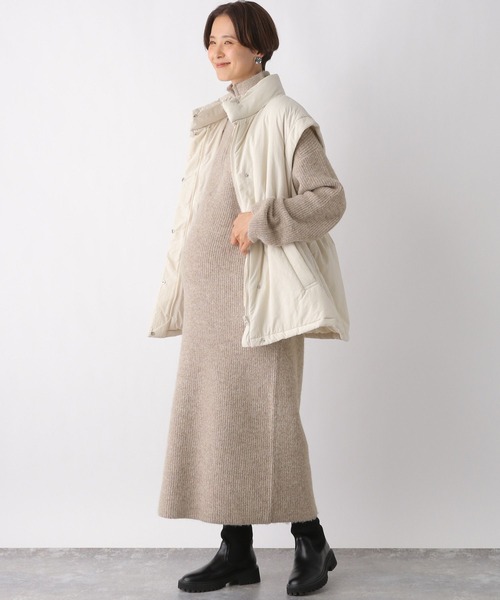 LEPSIM(レプシィム)の「【産前・産後対応】マタニティ/5ゲージハーフZIPワンピース 985972(マタニティウェア/グッズ・レディース・ベージュ/ブルー/グレー・FREE)」の10枚目の写真