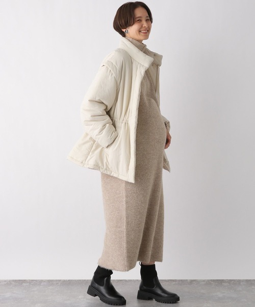 LEPSIM(レプシィム)の「【産前・産後対応】マタニティ/5ゲージハーフZIPワンピース 985972(マタニティウェア/グッズ・レディース・ベージュ/ブルー/グレー・FREE)」の12枚目の写真