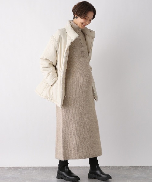 LEPSIM(レプシィム)の「【産前・産後対応】マタニティ/5ゲージハーフZIPワンピース 985972(マタニティウェア/グッズ・レディース・ベージュ/ブルー/グレー・FREE)」の14枚目の写真