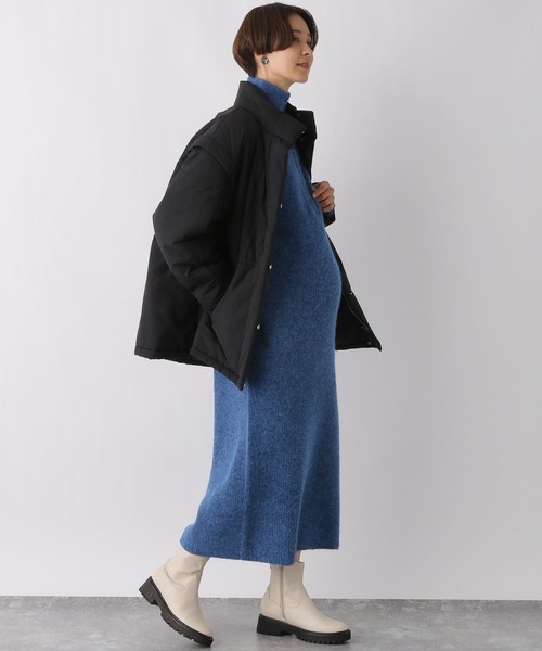 LEPSIM(レプシィム)の「【産前・産後対応】マタニティ/5ゲージハーフZIPワンピース 985972(マタニティウェア/グッズ・レディース・ベージュ/ブルー/グレー・FREE)」の16枚目の写真