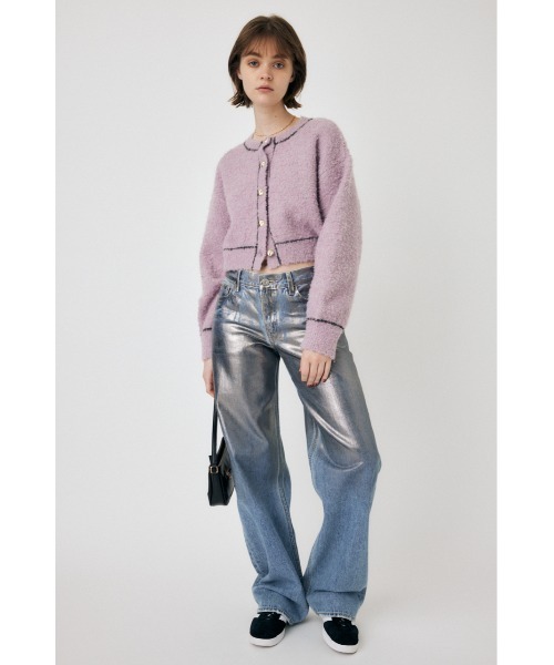 MOUSSY（マウジー）の「BI COLOR FRONT BUTTON ニット（カーディガン/ボレロ・レディース・アイボリー/ネイビー/ライトピンク・FREE）」の12枚目の写真