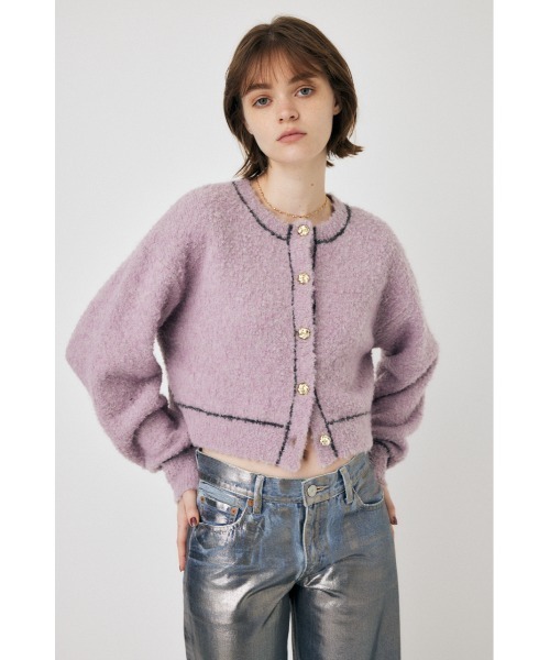 MOUSSY（マウジー）の「BI COLOR FRONT BUTTON ニット（カーディガン/ボレロ・レディース・アイボリー/ネイビー/ライトピンク・FREE）」の15枚目の写真