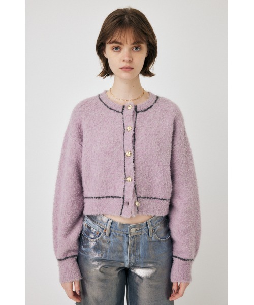 MOUSSY（マウジー）の「BI COLOR FRONT BUTTON ニット（カーディガン/ボレロ・レディース・アイボリー/ネイビー/ライトピンク・FREE）」の16枚目の写真