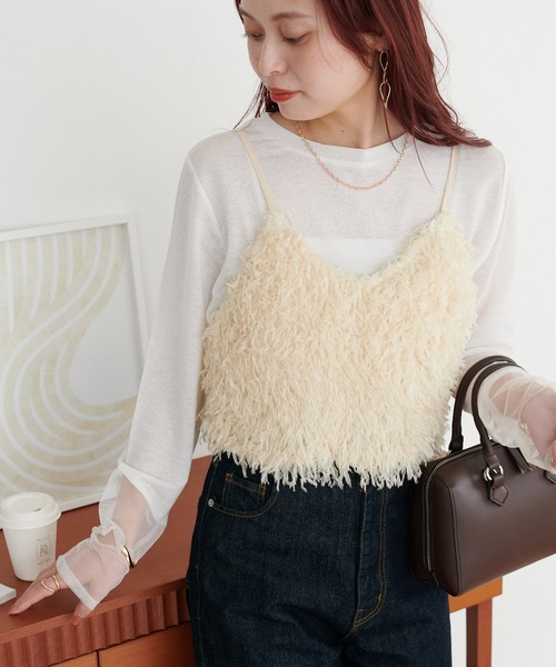 【新色追加】テープヤーンキャミ《WEB限定カラーあり》（キャミソール）｜DISCOAT（ディスコート）