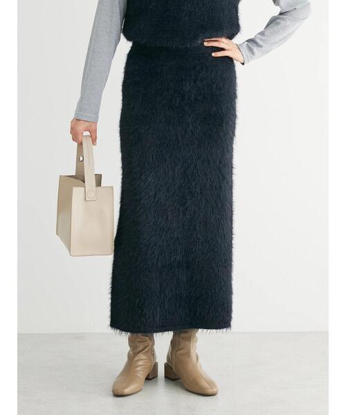 Petit fleur（プチフルール）の「・Petit　Fleur　シャギーニットスカート（スカート・レディース・ブラック/ベージュ/ブルー/アイボリー・FREE）」の6枚目の写真