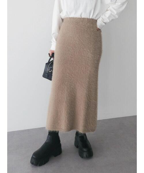 Petit fleur（プチフルール）の「・Petit　Fleur　シャギーニットスカート（スカート・レディース・ブラック/ベージュ/ブルー/アイボリー・FREE）」の7枚目の写真