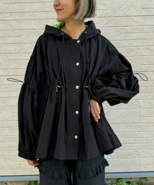 Candy Stripper（キャンディストリッパー）の「BE JOYFUL ZIP UP フーディー（ナイロンジャケット・レディース・ベージュ/オレンジ/ブラック・2）」の2枚目の写真