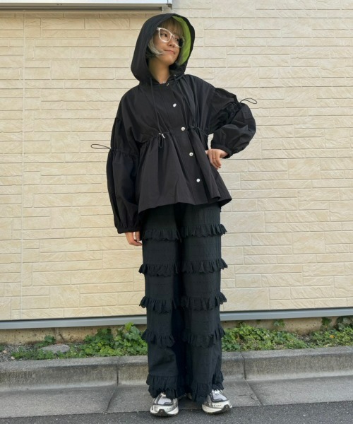 Candy Stripper（キャンディストリッパー）の「BE JOYFUL ZIP UP フーディー（ナイロンジャケット・レディース・ベージュ/オレンジ/ブラック・2）」の18枚目の写真