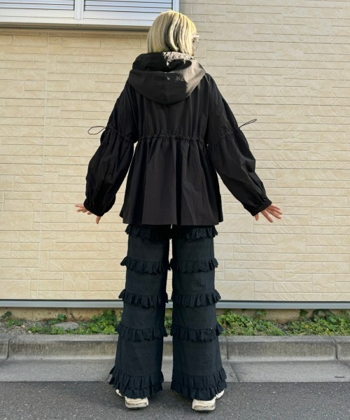 Candy Stripper（キャンディストリッパー）の「BE JOYFUL ZIP UP フーディー（ナイロンジャケット・レディース・ベージュ/オレンジ/ブラック・2）」の22枚目の写真