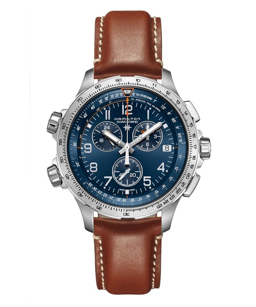 HAMILTON（ハミルトン）の「HAMILTON [ハミルトン] 腕時計 Khaki Aviation （カーキ アヴィエーション） X-Wind GMT クロノ クオーツ 46MM ブルー×ブラウン（アナログ腕時計・メンズ・ブルー・FREE）」の2枚目の写真
